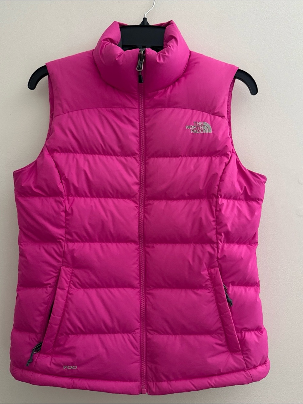 The North Face Womens Nuptse 700 Down Puffer Vest Hot Pink Size Small